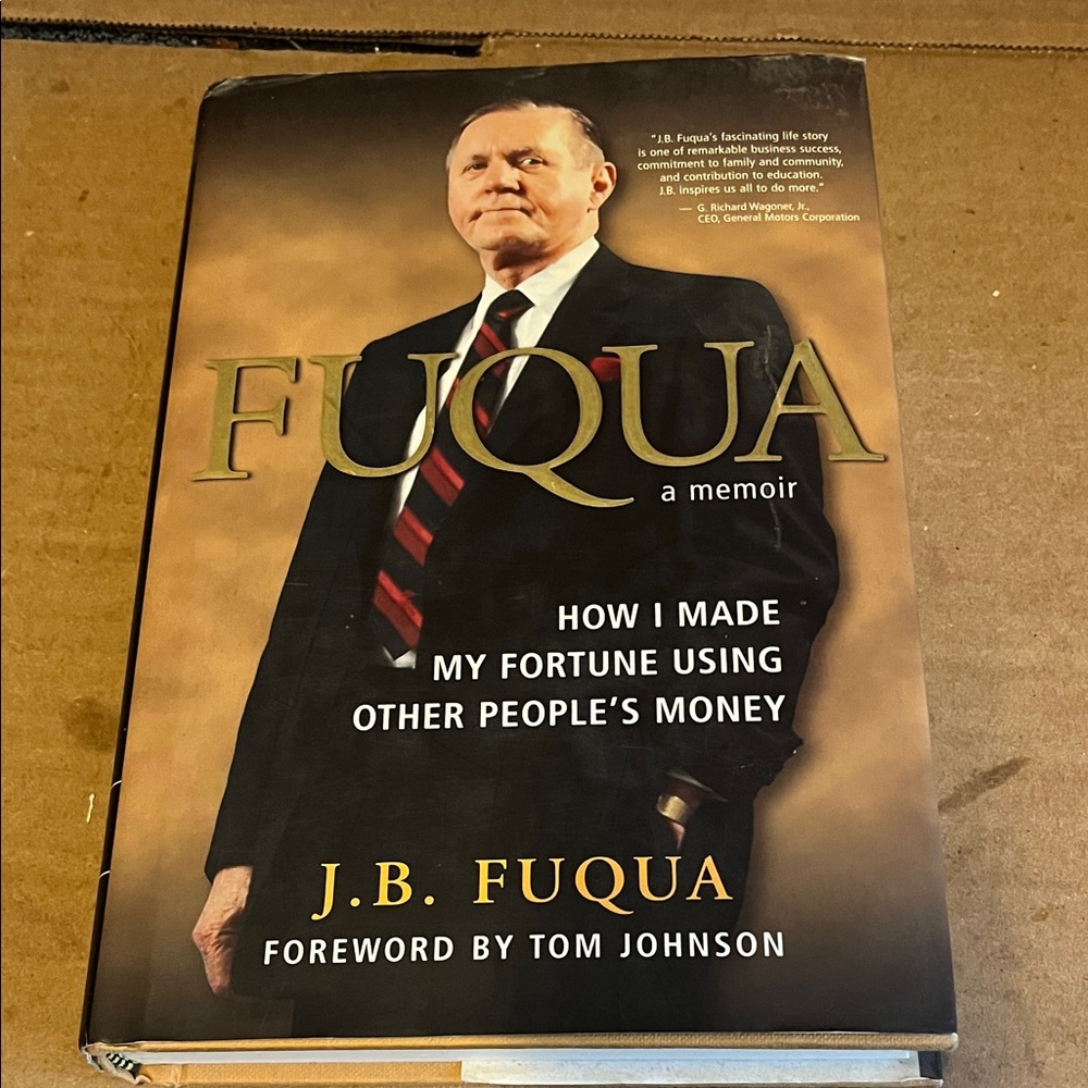 FUQUA: A Memoir by J.B. Fuqua - Hardcover Book - Black, Gold